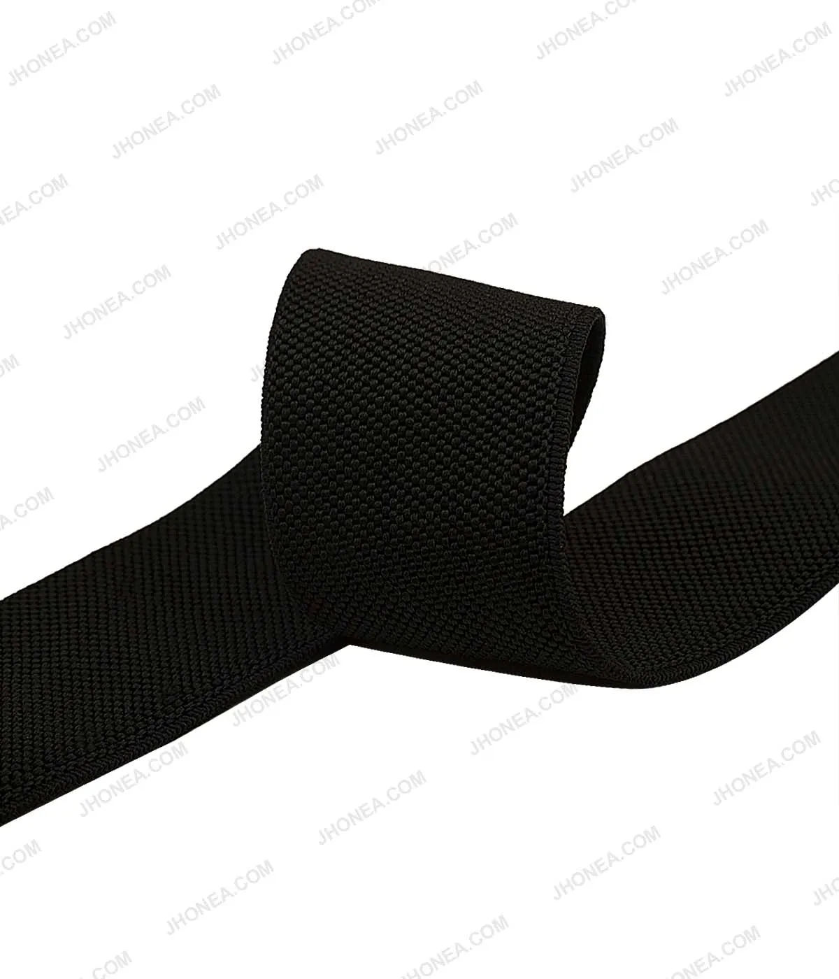 4cm Textured Plain Black Soft Stretch Waistband Elastic