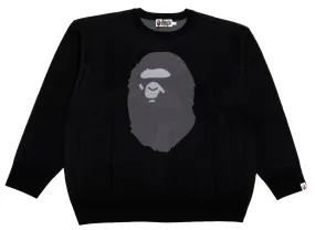 A Bathing Ape Ape Head Jacquard Knit Sweater in Black