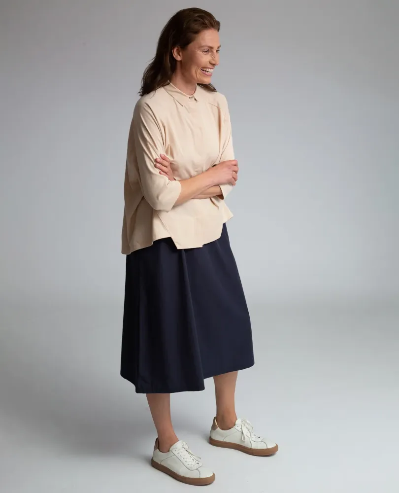 Ashley Organic Cotton Skirt In Navy