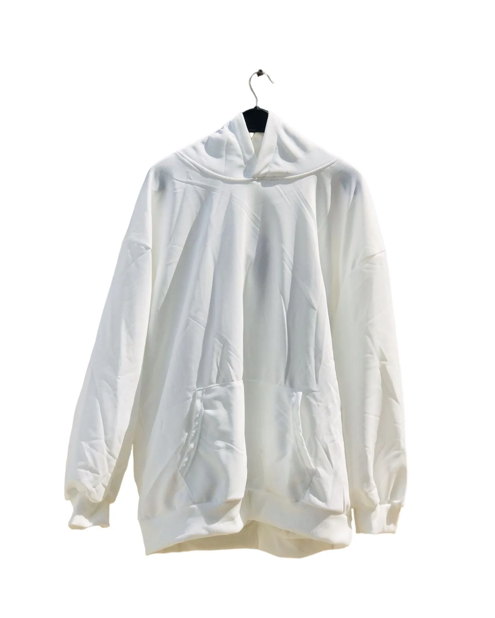 Back Printed Chest Cut Pullover White Hoodie S4732448