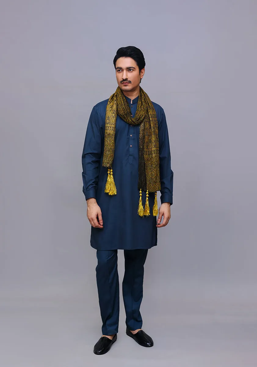 Basic Jamawar Misted Yellow Stole