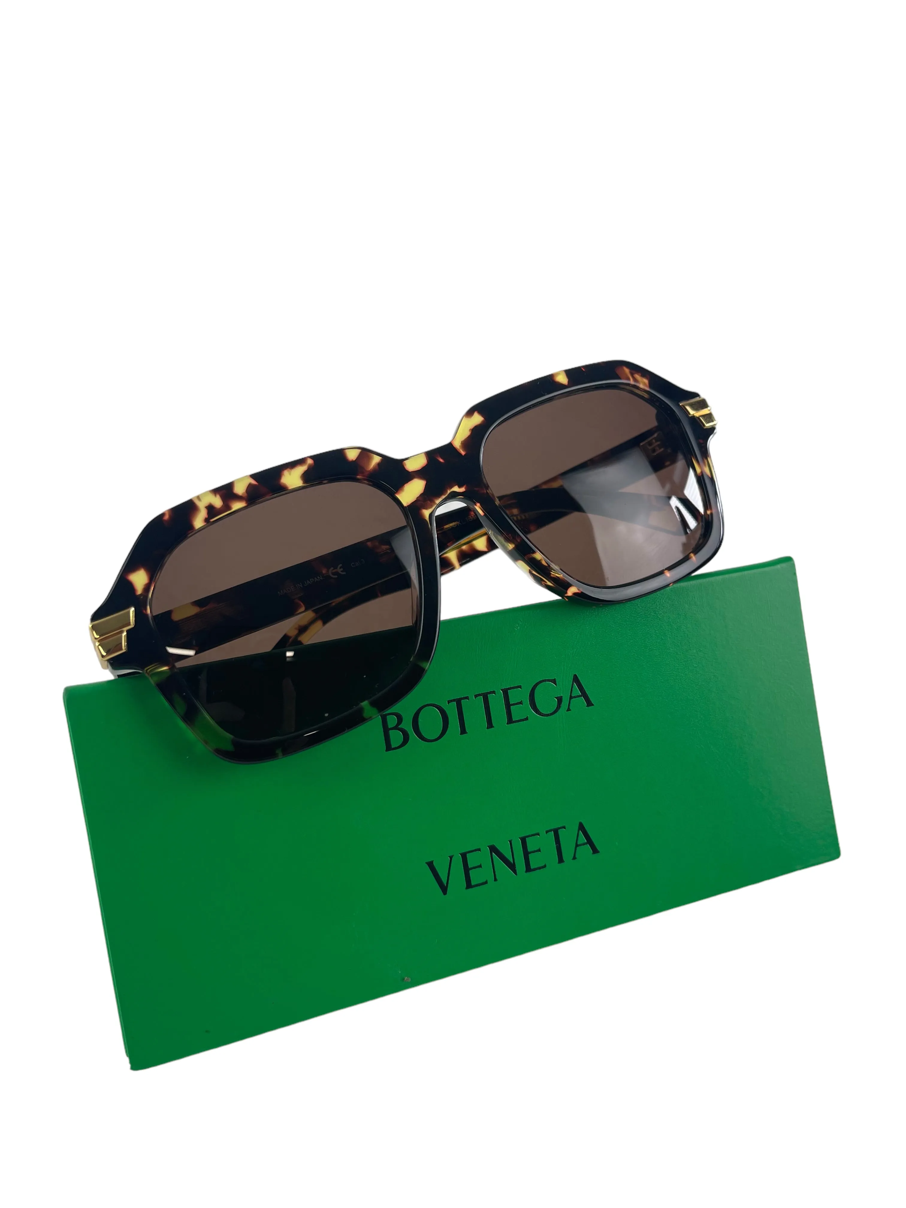 Bottega Veneta Tortoise Aviator Sunglasses