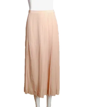 CHANEL-1970s Pink Pleated Silk AS IS Skirt, Size-8