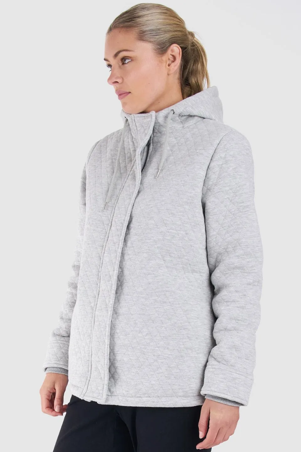 Cher Grey Quilted Hoodie Jacket