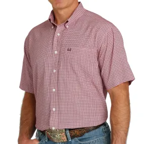 Cinch Men's ArenaFlex Button-Down Short Sleeve Shirt - Pink