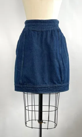 CLAUDE MONTANA 80s Denim Mini Skirt, Size Small