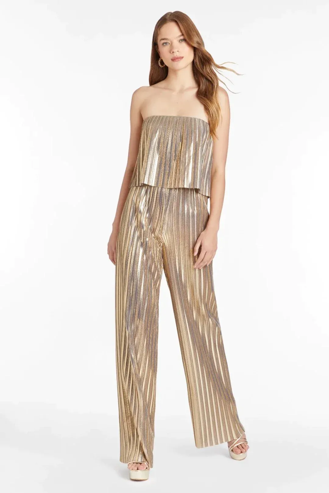 Collina Metallic Strapless Jumpsuit