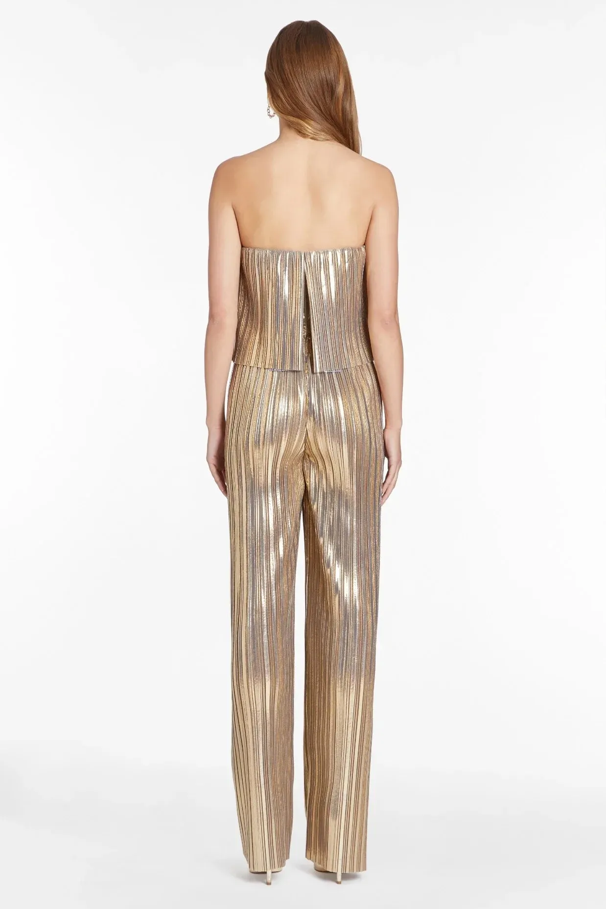 Collina Metallic Strapless Jumpsuit