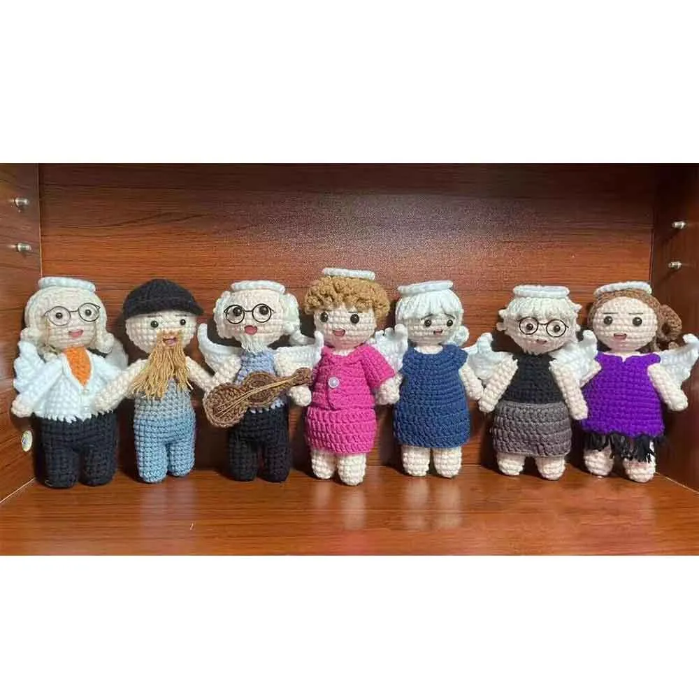 Custom Photo DIY Hand Knitted Doll With Card Personalized Photo Hand Made Doll