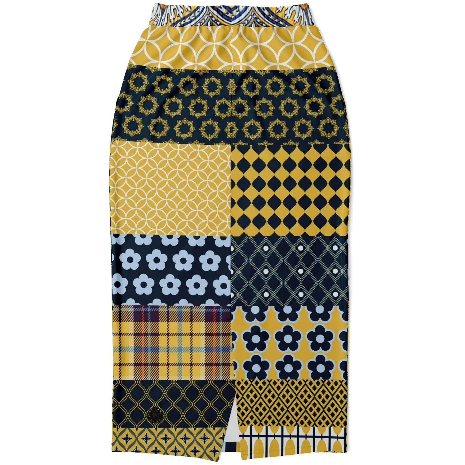 Dauphin Patchwork Stripe Eco-Poly Long Pocket Skirt