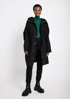 Denim Parka in Black Denim