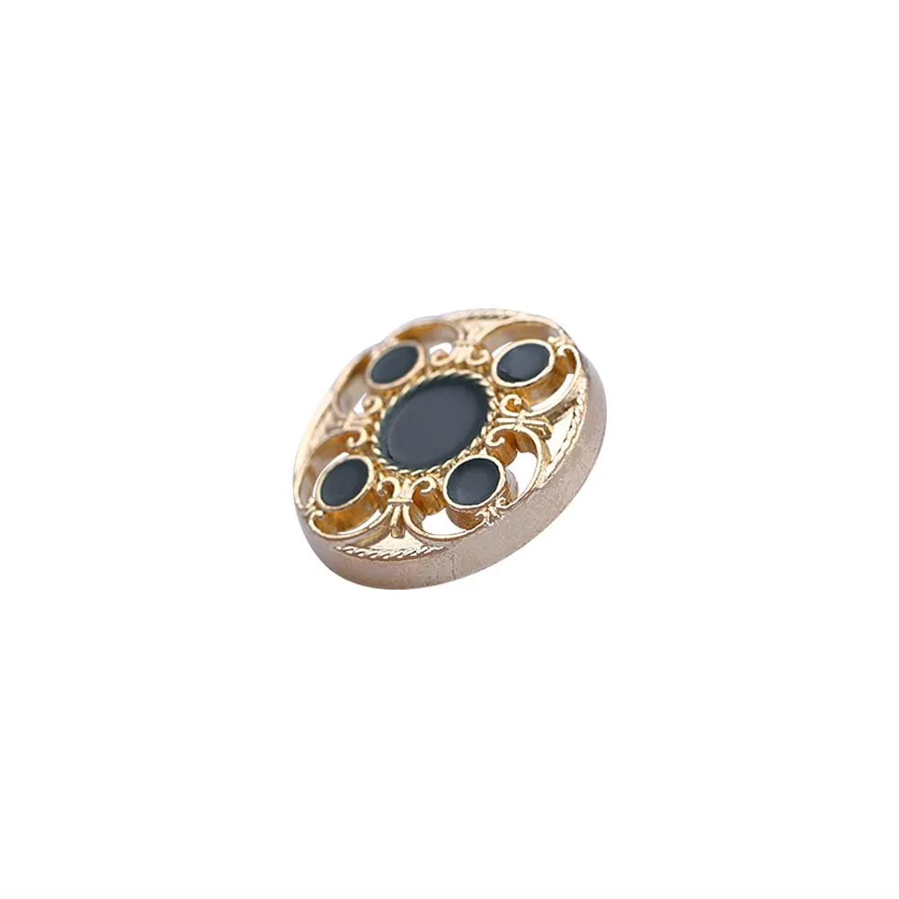 Designer Shiny Gold Cutwork Design Enamel Colour Metal Buttons