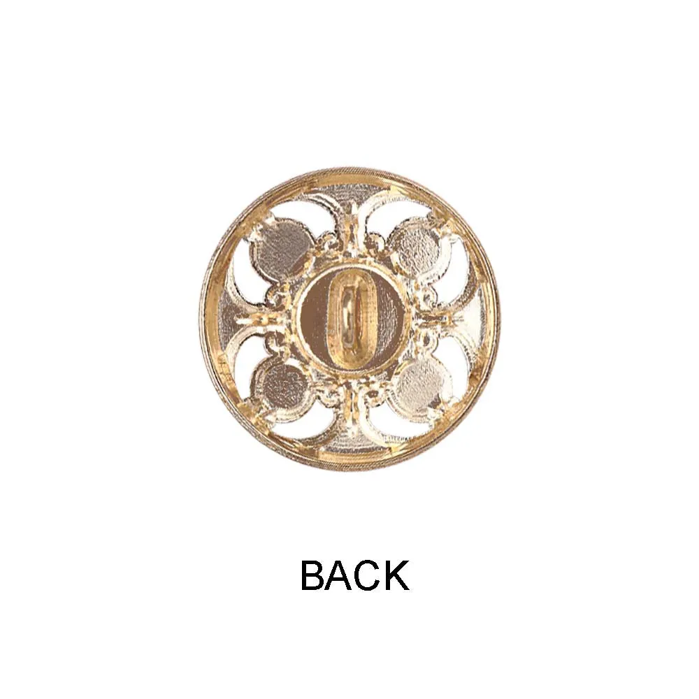 Designer Shiny Gold Cutwork Design Enamel Colour Metal Buttons