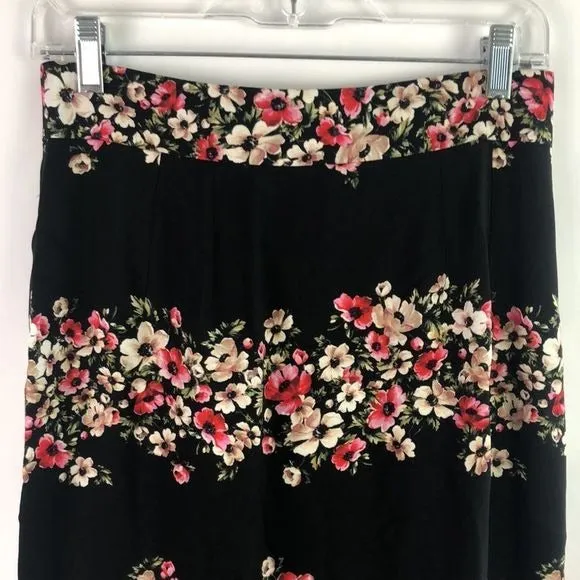 DolceandGabbana Black Floral MIDI Skirt