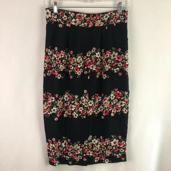 DolceandGabbana Black Floral MIDI Skirt