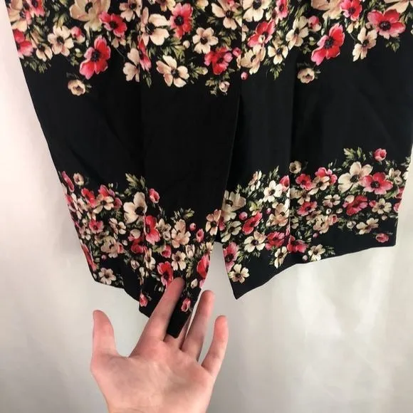 DolceandGabbana Black Floral MIDI Skirt