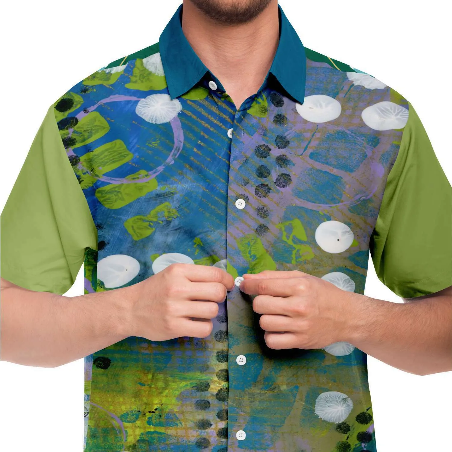 Dragonfly Abstract Print Button Down Shirt