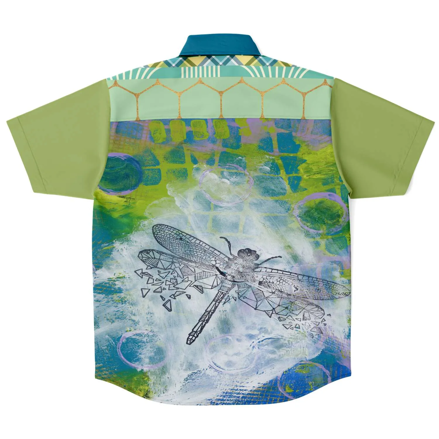 Dragonfly Abstract Print Button Down Shirt