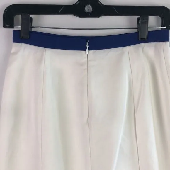 EmilioPucciWhite w Blue Waist Pencil Skirt