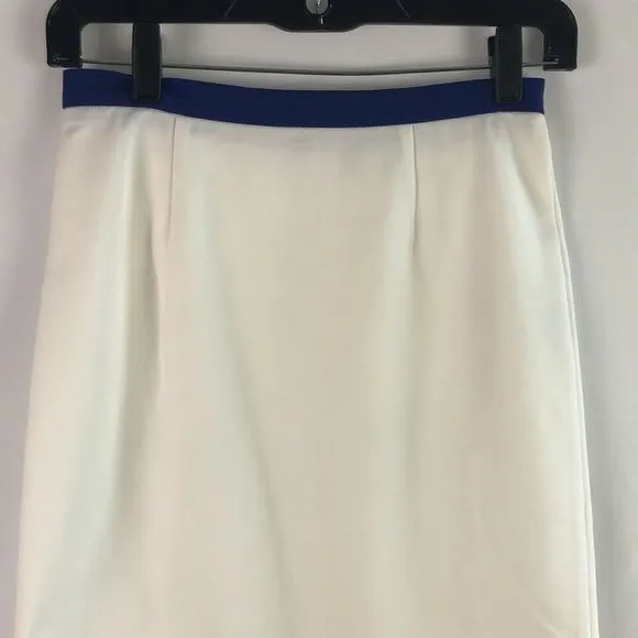 EmilioPucciWhite w Blue Waist Pencil Skirt