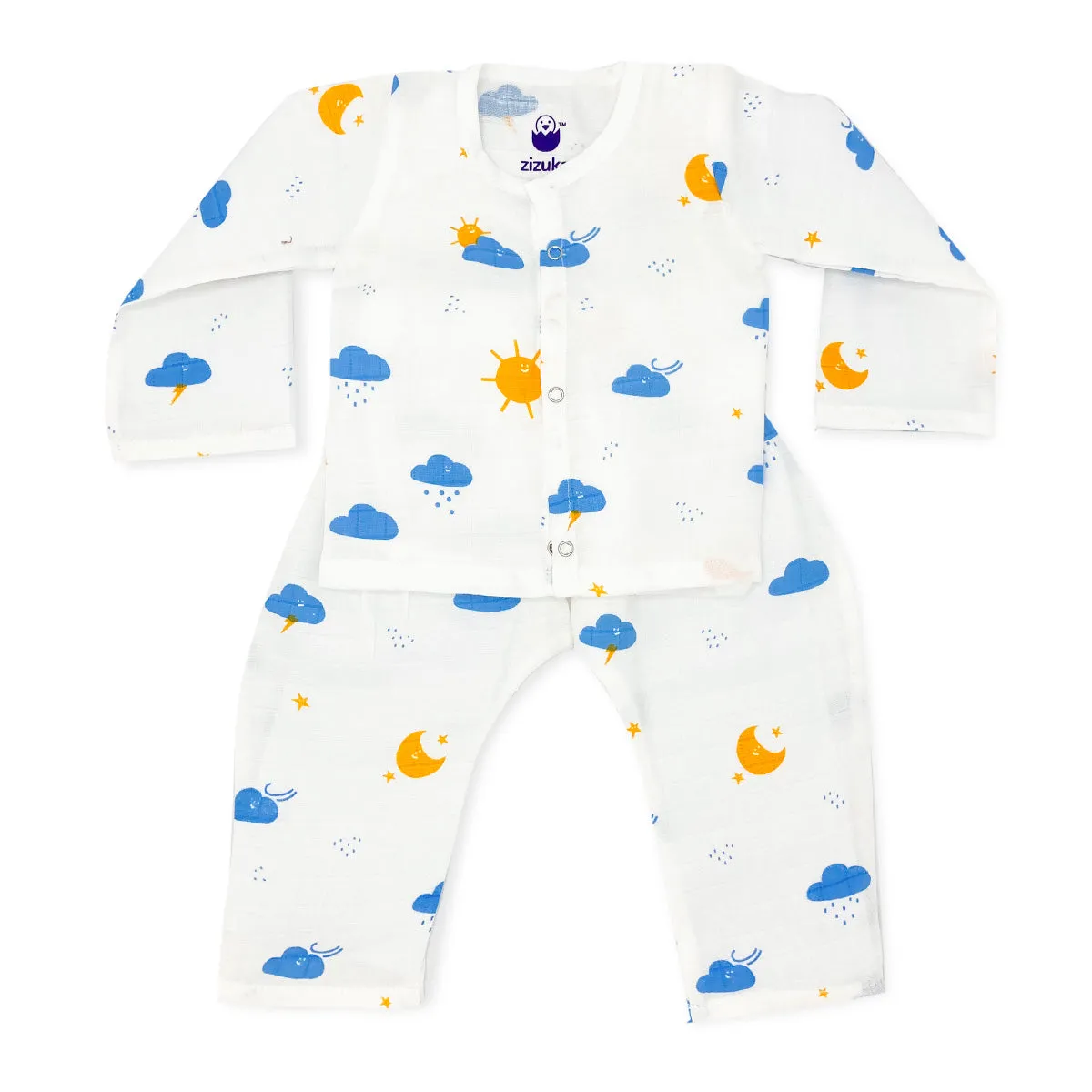 Full sleeve Jabla -Pyjama Set -Organic Muslin -Cloud