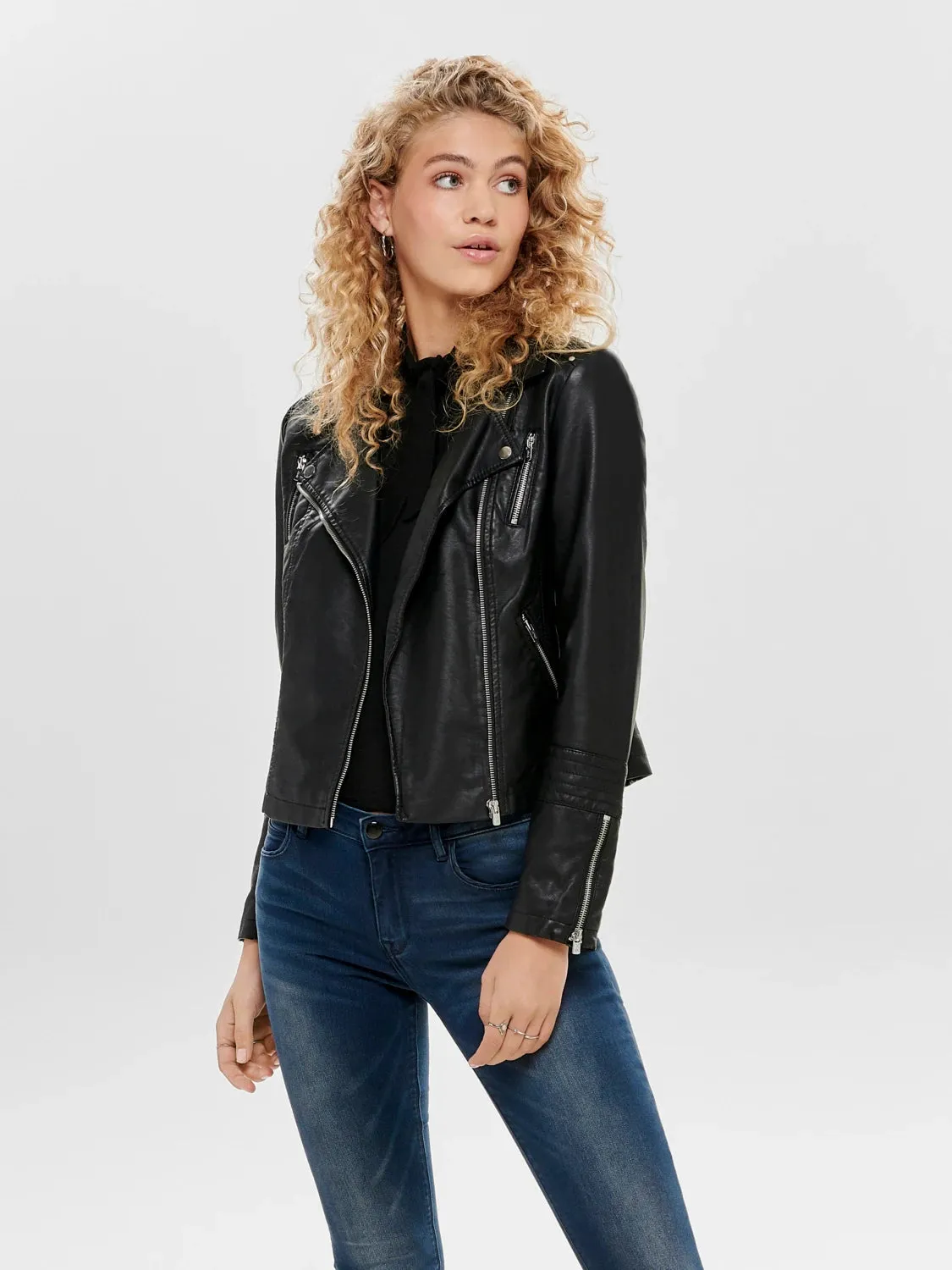 Gemma Vegan Leather Biker Jacket