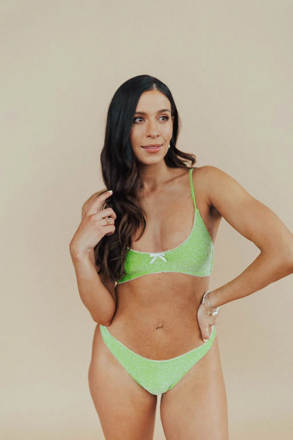 *Glitter Green Bikini BOTTOMS FINAL SALE