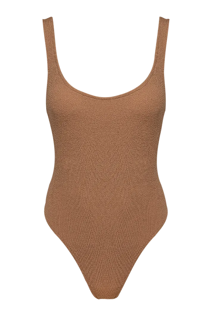 Hailey Caramel Scrunch One Piece Swimsuit