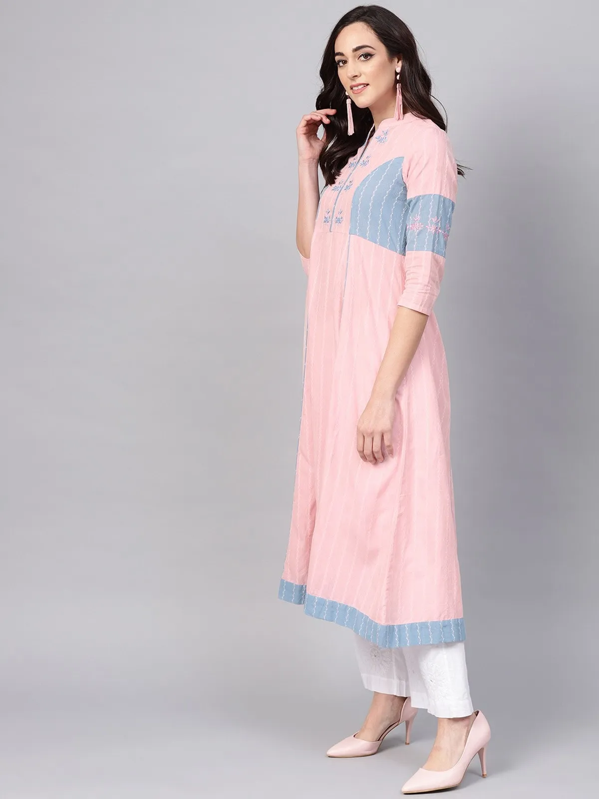 Handloom Light Embroidered Kurta