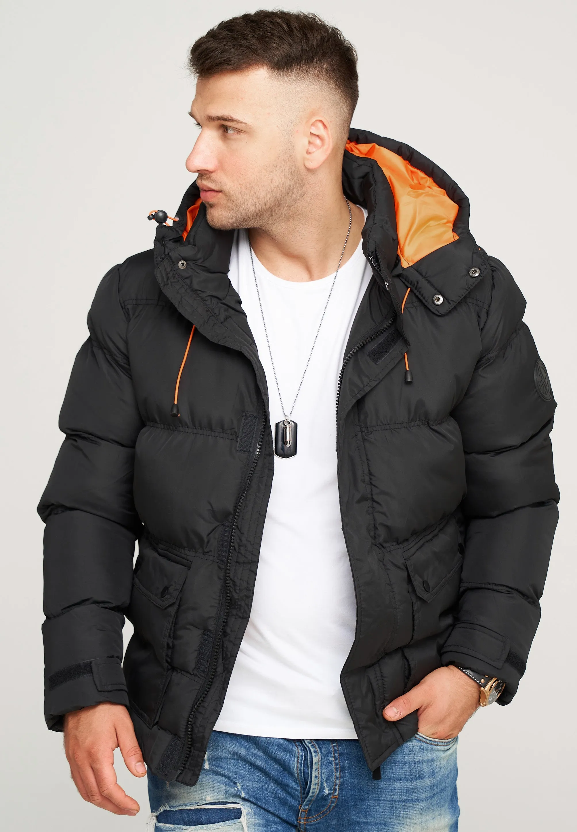 JACKET J18 BLACK-ORANGE