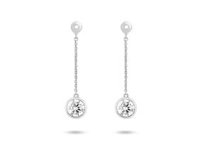 Lab-Grown Diamond 1ct. tw. Round Brilliant Bezel Ear Jacket Earrings | White