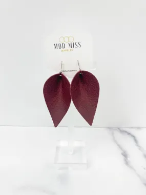 Leather Petal Earring Merlot