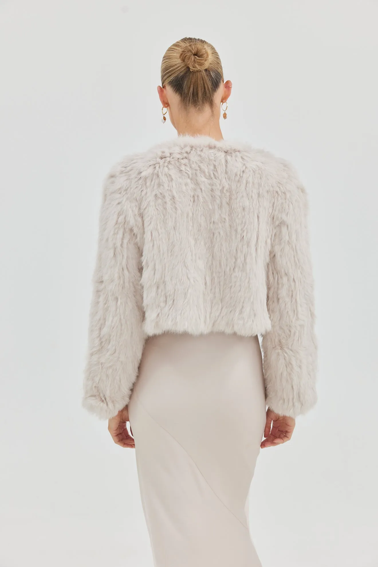 Lola Crop Bridal Jacket - Stone