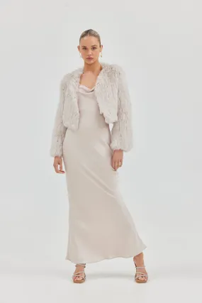 Lola Crop Bridal Jacket - Stone