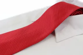 Mens Red Striped 10cm Classic Neck Tie