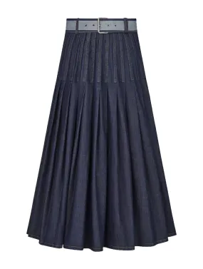 MIDI COUTURE SKIRT IN DENIM