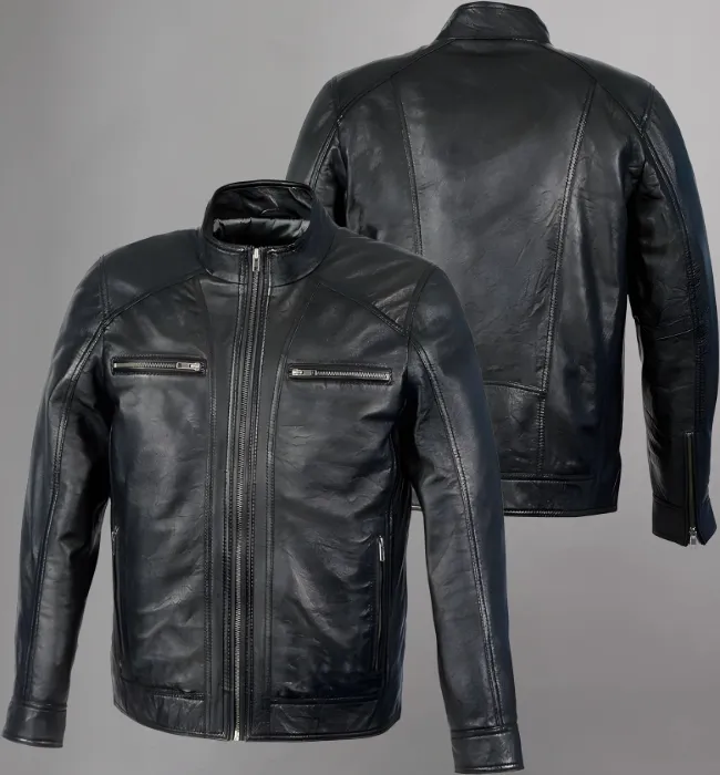 Milwaukee Leather Men's Lambskin Saddle Moto Leather Jacket