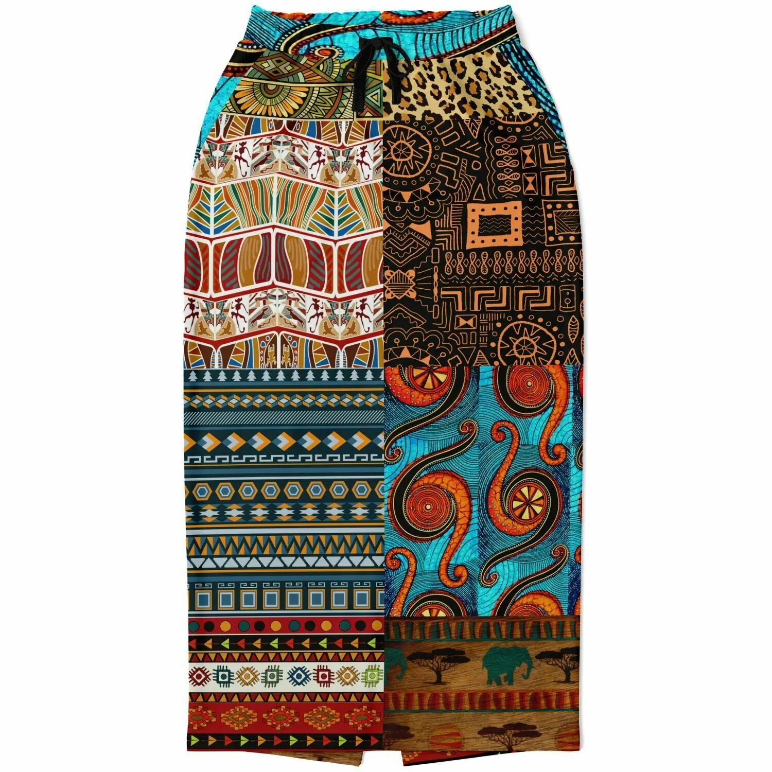 Mother Lode African Print Eco-Poly Long Pocket Skirt