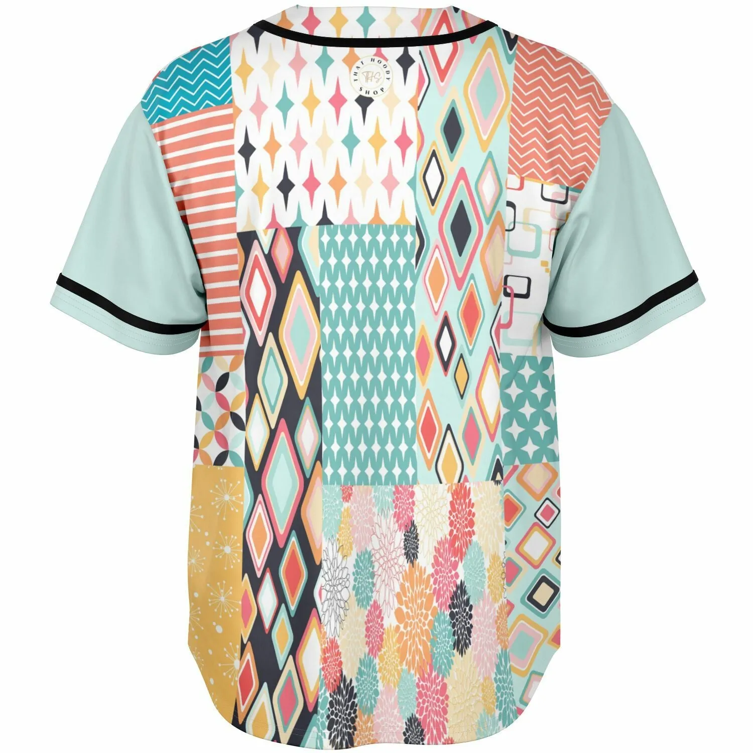 Old Miami Geo Patchwork Button Front Jersey