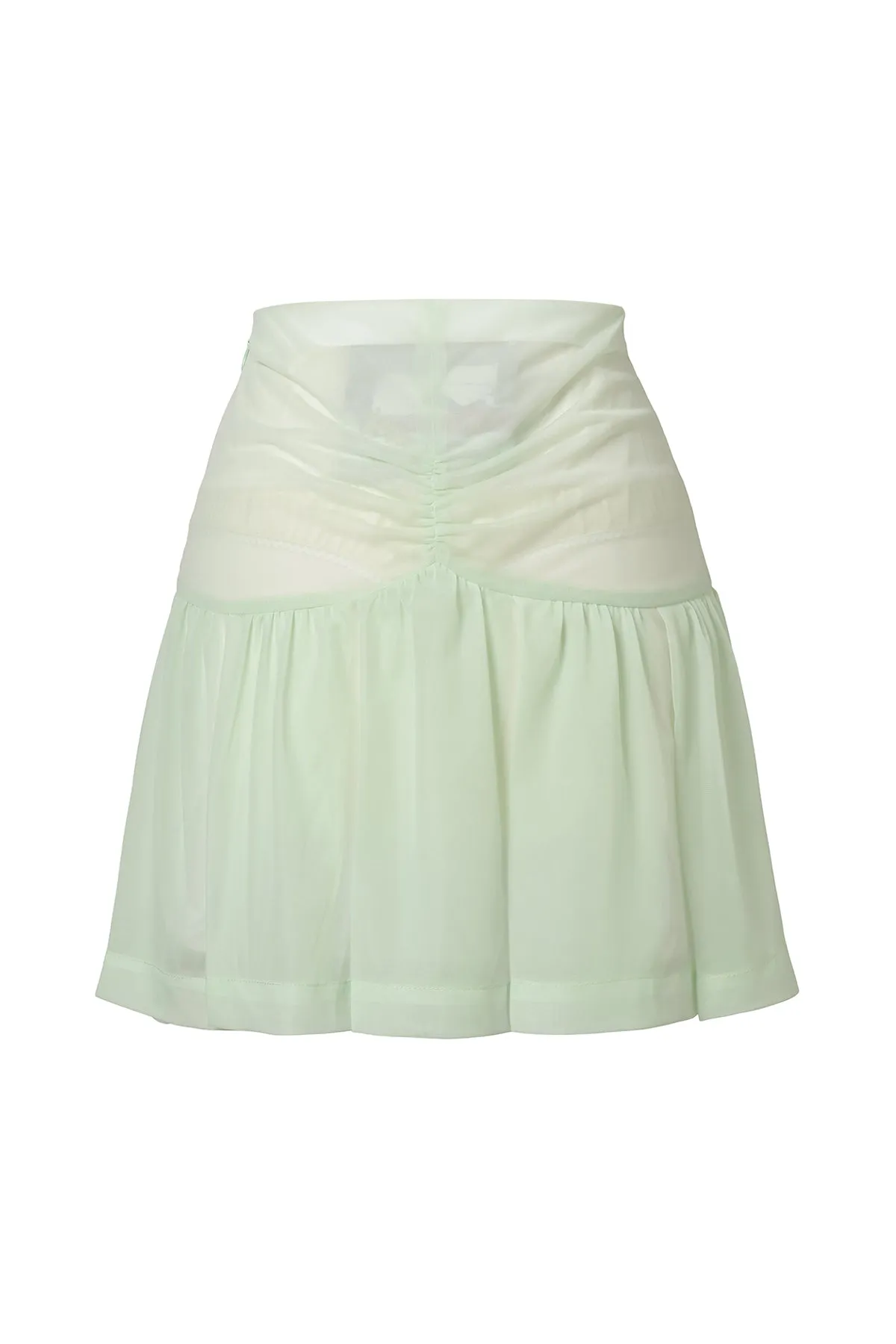 Peaches Mini Sheer Skirt / Mint Green