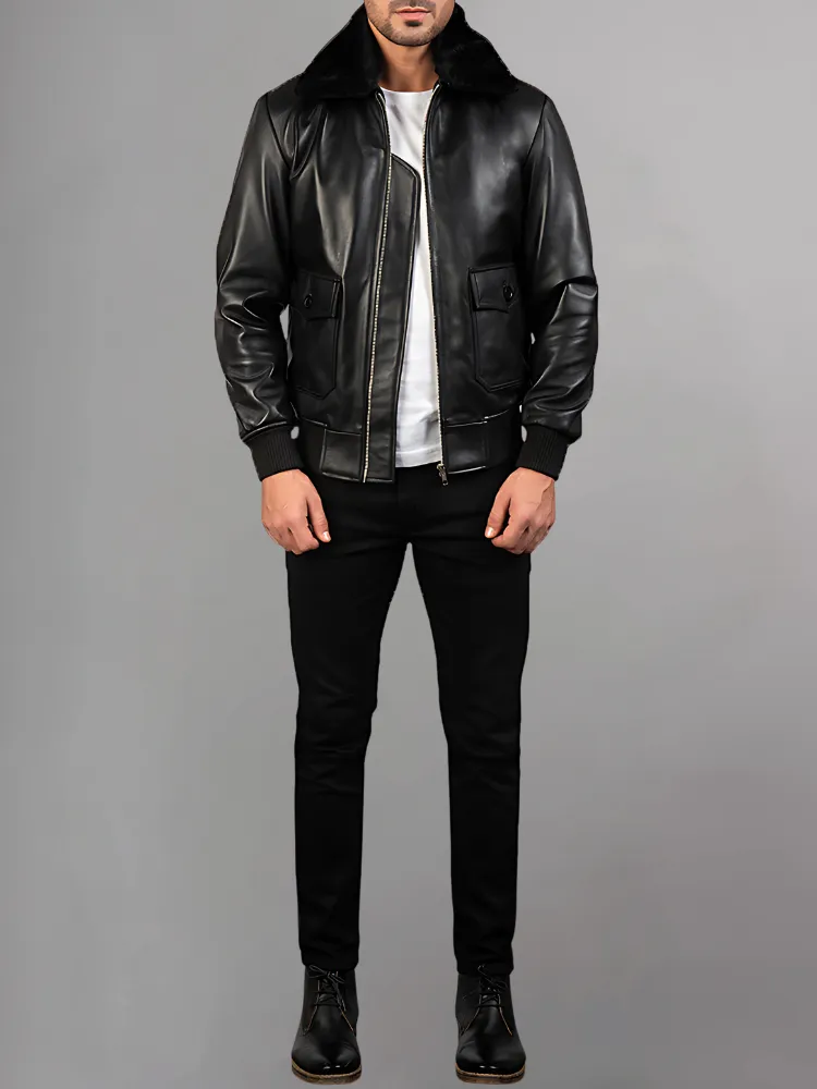 PHARRELL WILLIAMS BOMBER LEATHER JACKET