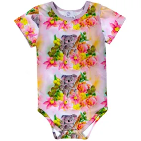 PREORDER Floral Koalas Short Sleeve Onesie (Ships w/c 16th Sept)