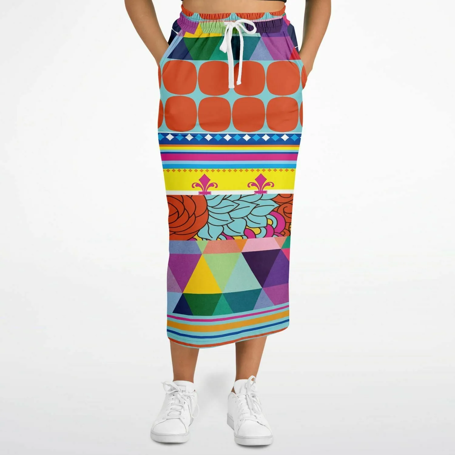 Queenie Eco-Poly Long Pocket Skirt