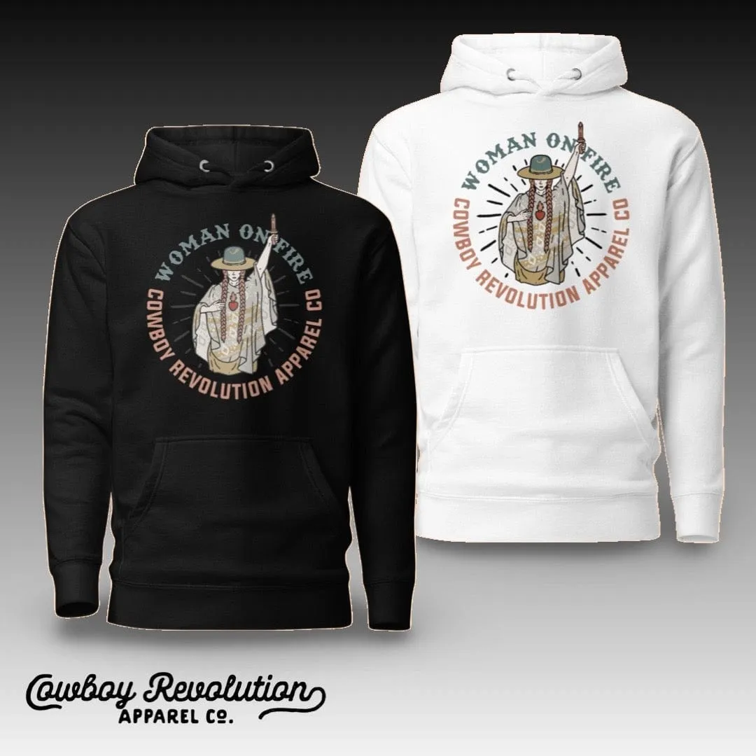 "Woman On Fire" Cowboy Revolution Premium Unisex Hoodie