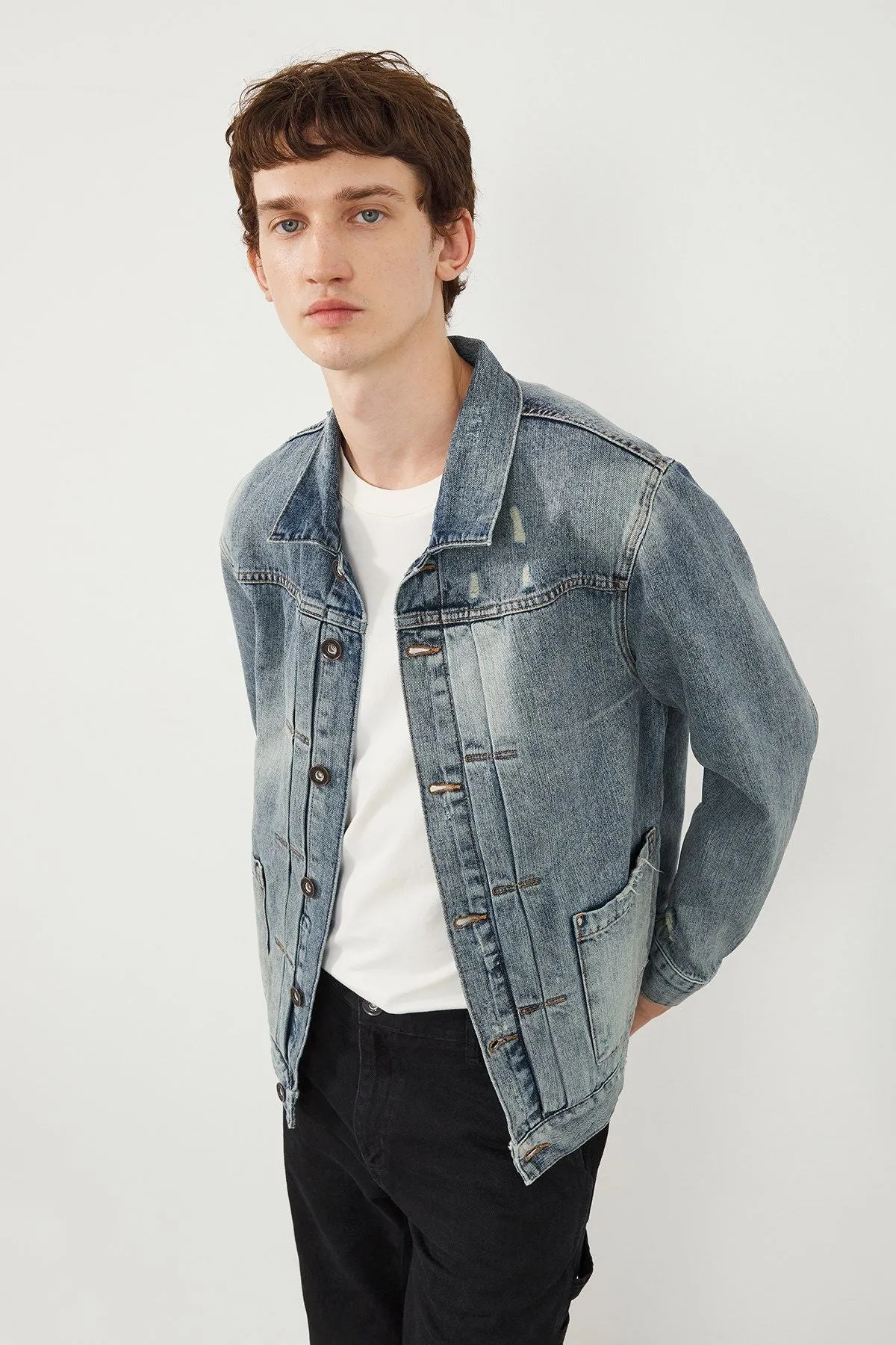 Retro Trucker Vintage Wash Japanese Men's Jacket