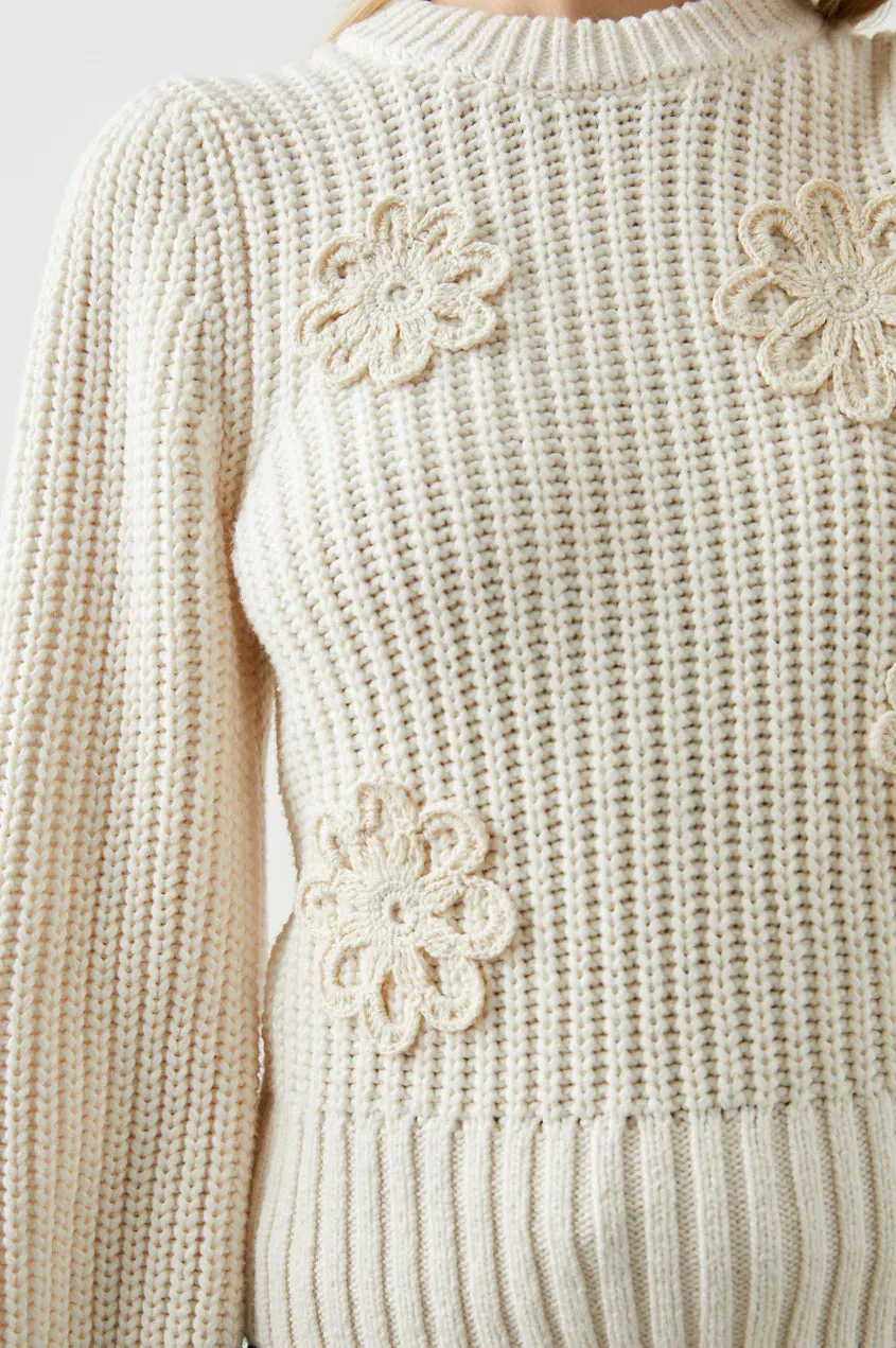 Romy Crochet Flowers Sweater