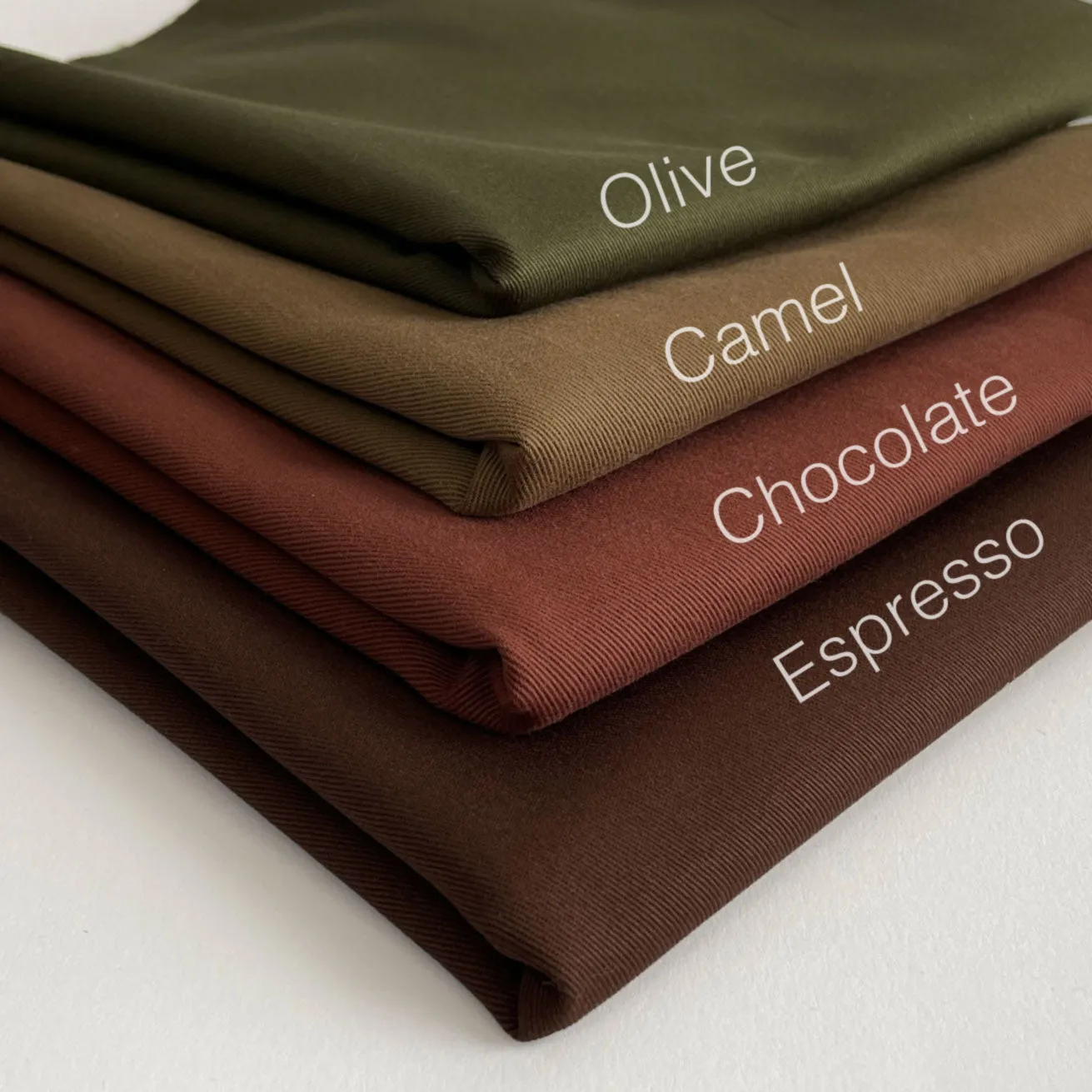 Sanded Organic Cotton Twill Fabric in Caramel