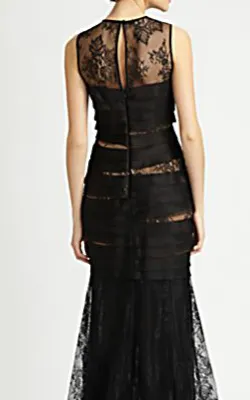 Sleeveless Lace Shutter Gown