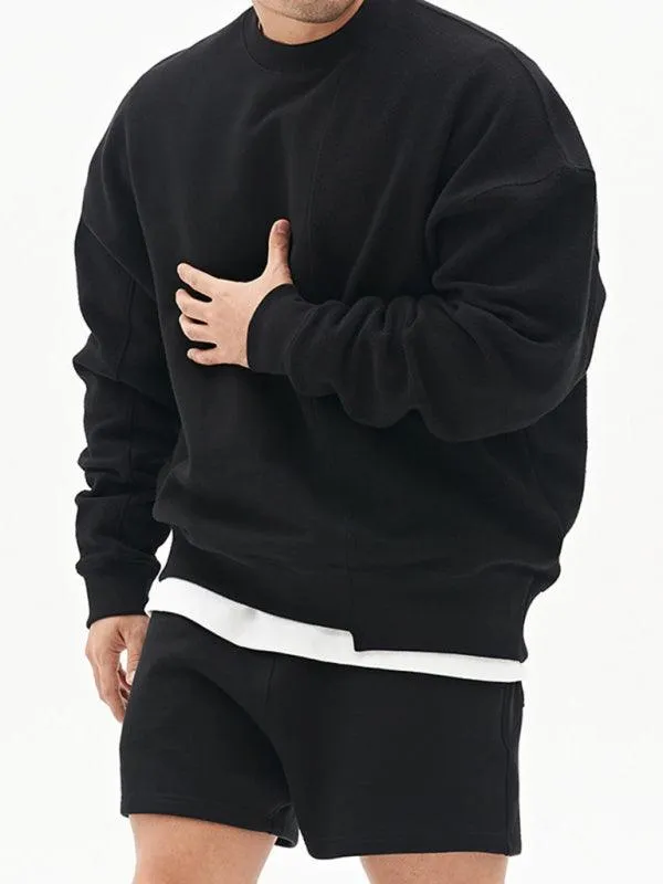 Solid Crew Neck Men Sweatshirt