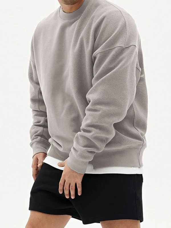 Solid Crew Neck Men Sweatshirt